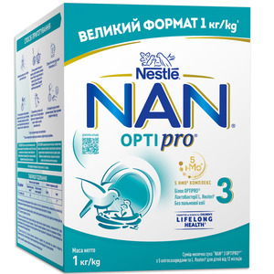 Суміш молочна дитяча NESTLE (Нестле) Нан 3 Optipro (Оптіпро) для дітей від 12 місяців 1000 г